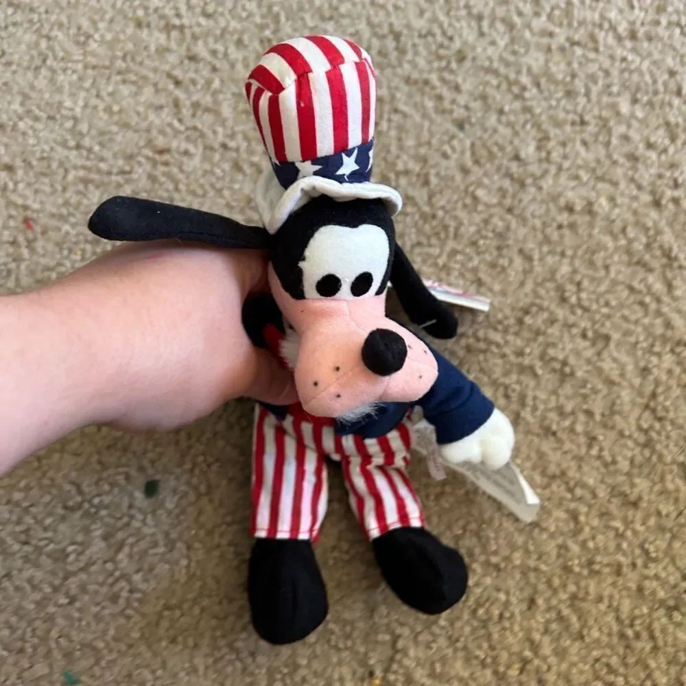 Vintage Goofy Uncle Sam USA Stuffed Animal Plush NWT
